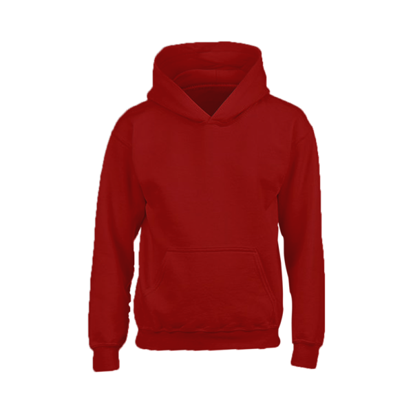 Red hoodie on a white background