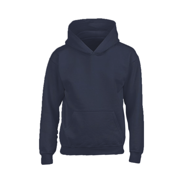 Navy blue hoodie on a white background