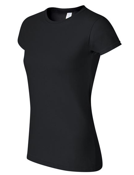 Black t-shirt on a white background