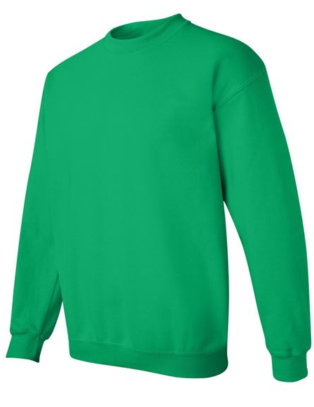Green sweatshirt on a white background