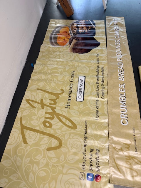 Custom Tent Banner & Table Runner Set – Vendor Canopy Display for Trade Shows, Pop-Up Shops, and Outdoor Events