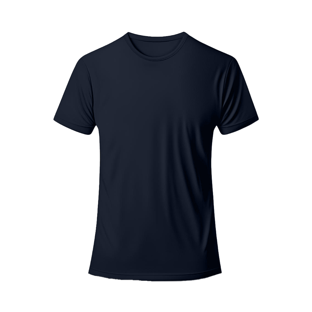 Black t-shirt on a white background