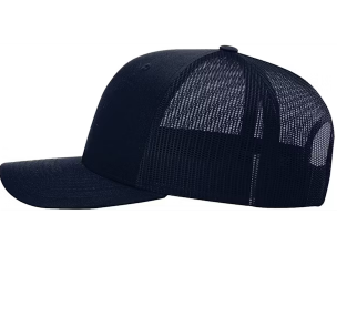 Black mesh cap on a white background