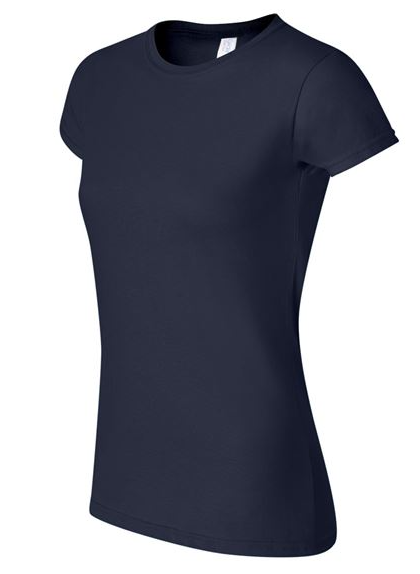 Navy blue t-shirt on a white background