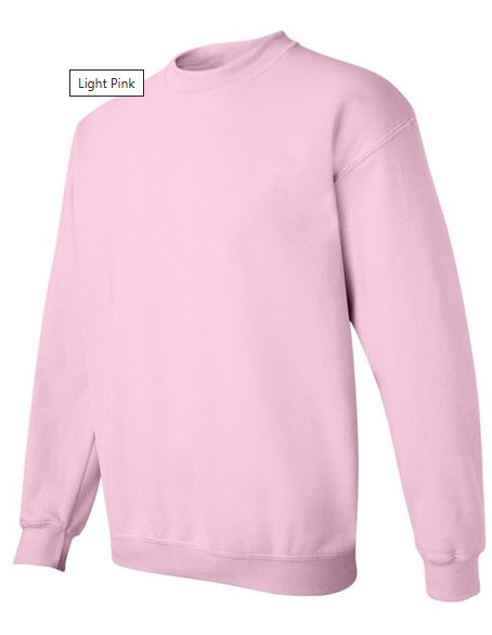 Light pink sweatshirt on a white background