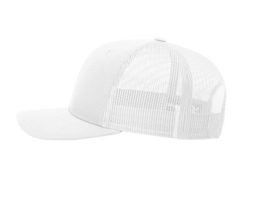 White cap with mesh back on a white background