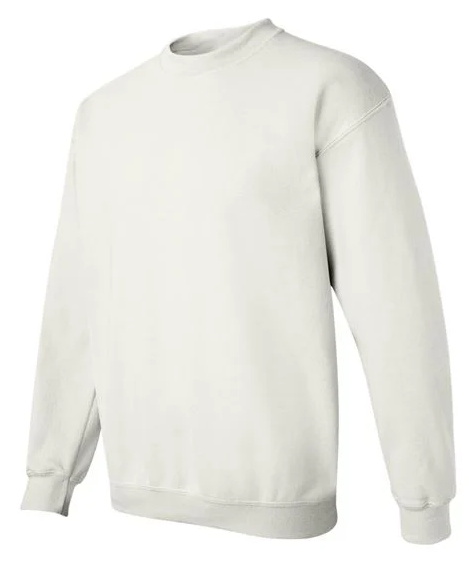 White sweatshirt on a white background